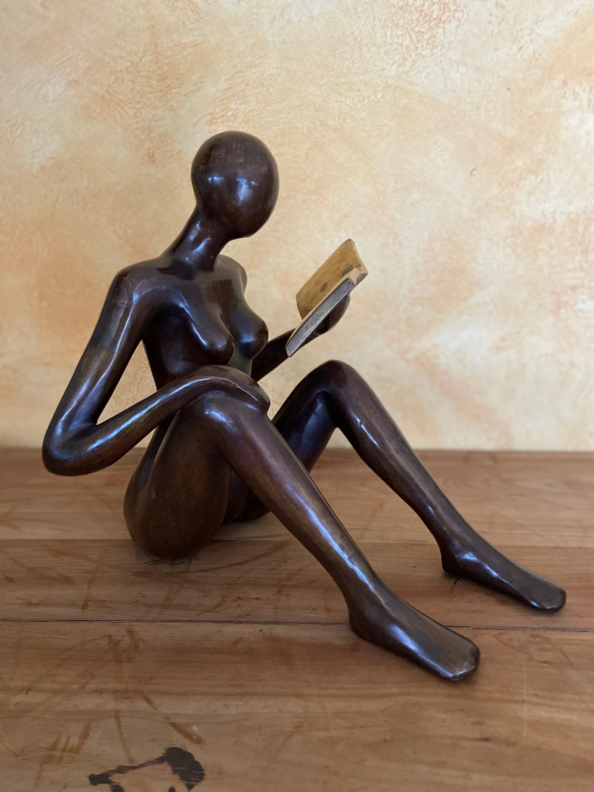 Lectrice main sur genoux srie 35 - Bronze-Carl JAUNAY