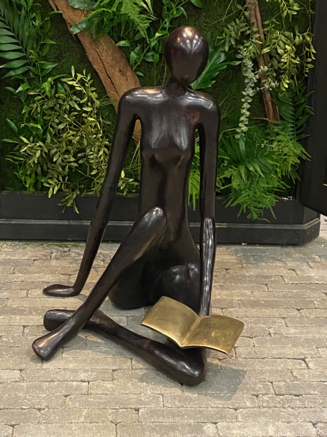 Grande Lectrice au sol srie 90 - Bronze-Carl JAUNAY