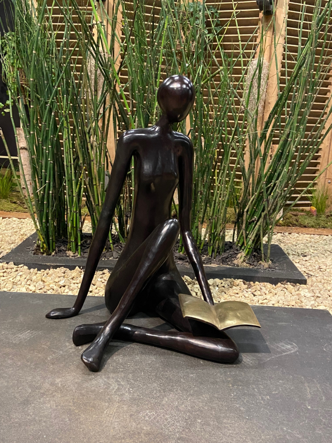 Grande Lectrice au sol srie 90 - Bronze-Carl JAUNAY