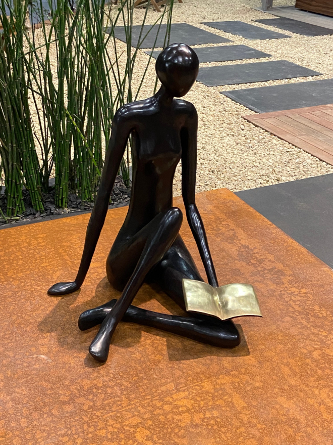 Grande Lectrice au sol srie 90 - Bronze-Carl JAUNAY