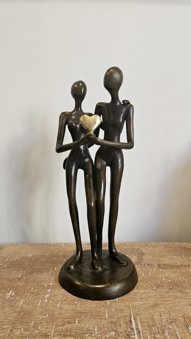 Couple avec coeur - Bronze-Carl JAUNAY