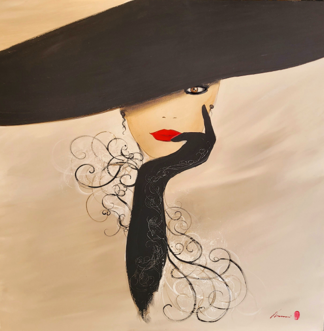 ELEGANTE AU CHAPEAU NOIR-Olivier TRAMONI