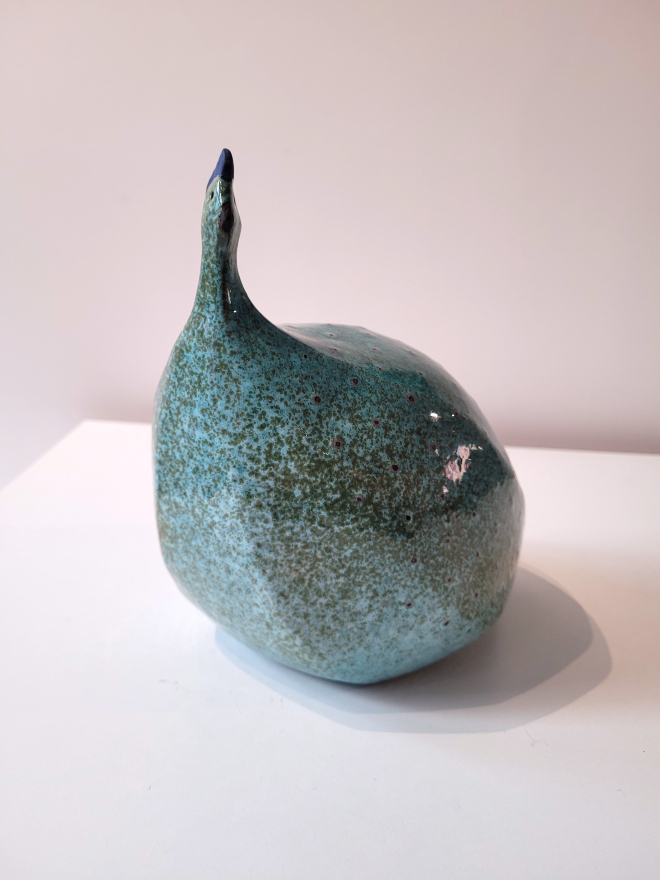 Pintade bleu scarab�e t�te haute (grande)-Olivier FONSECA