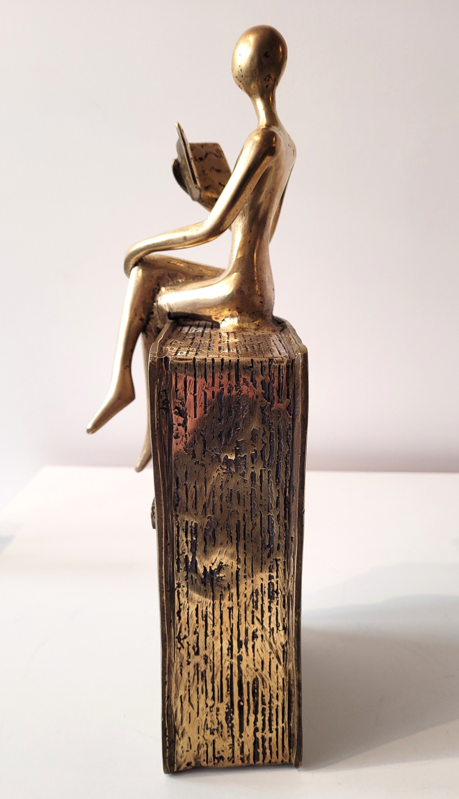 Lectrice bord de livre-Carl JAUNAY