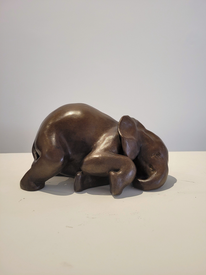 ELEPHANTEAU EN BRONZE-ROSS.M