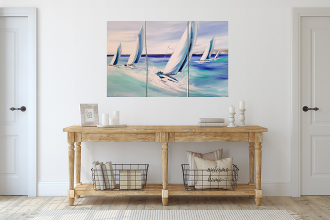 REGATE BLEUE EN TRIPTYQUE-Olivier TRAMONI