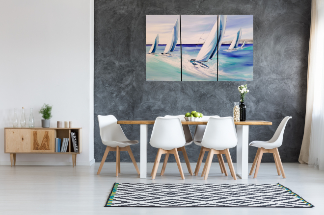 REGATE BLEUE EN TRIPTYQUE-Olivier TRAMONI