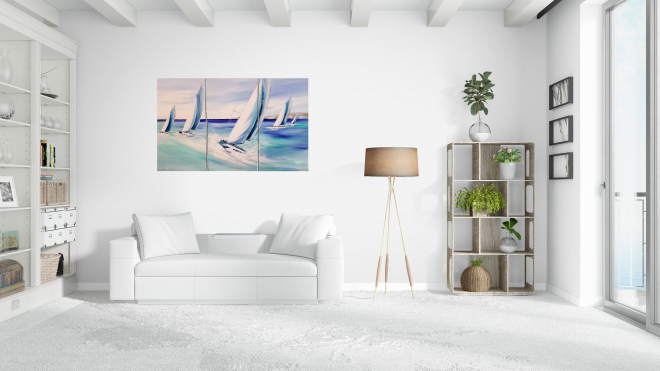 REGATE BLEUE EN TRIPTYQUE-Olivier TRAMONI