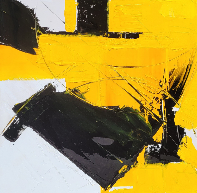 ABSTRAIT JAUNE ET NOIR-Olivier TRAMONI