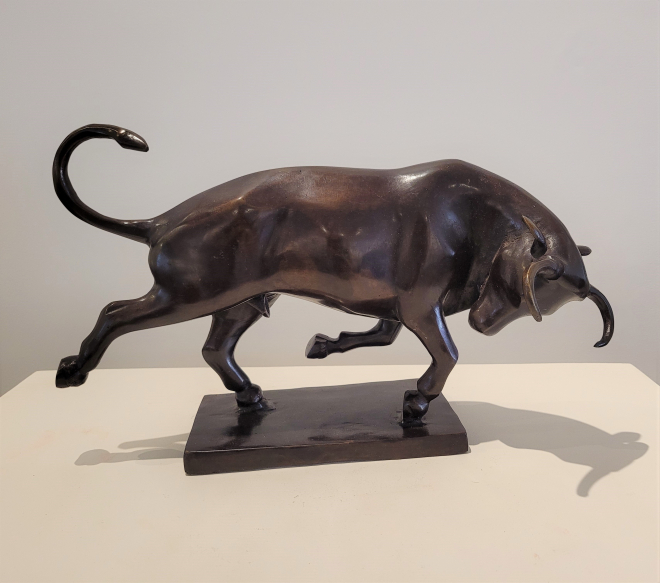 Taureau tte baisse - Bronze-Carl JAUNAY