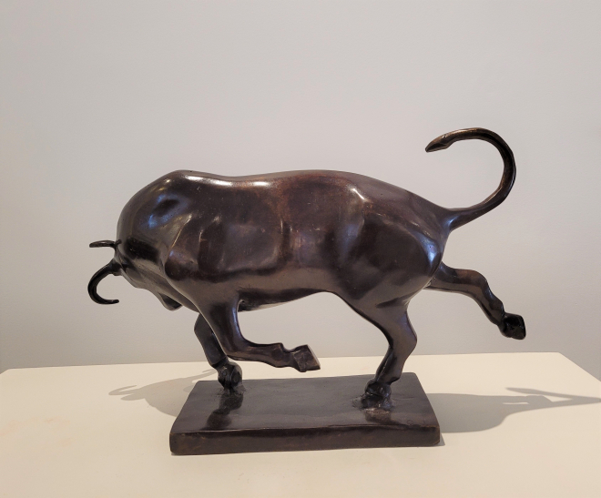 Taureau tte baisse - Bronze-Carl JAUNAY